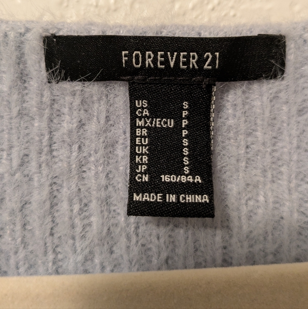 Forever 21 Cozy Oversized V-Neck Sweater in Soft Blue - Picture 5 of 6
